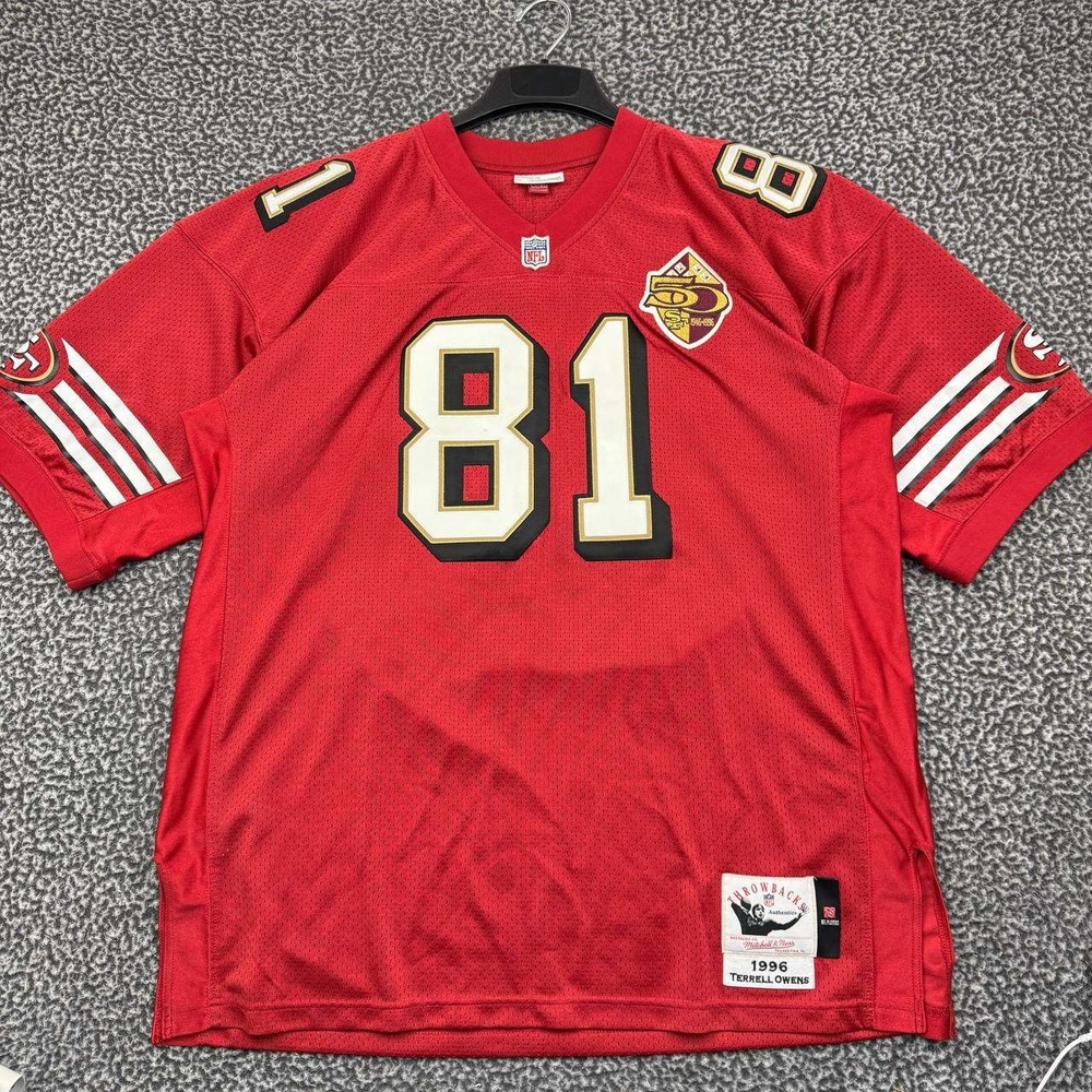 San Francisco 49ers Owens #81 Jersey Shirt XXL NFL Mitchell & Neess V-Neck 2XL